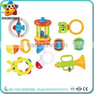 Lovely eco-friendly plastic china wholesale baby rattle toy set for sale