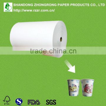 food grade waterproof cup paper with one side poly coated