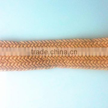 Stripe colored nylon/polyester jacquard webbing jute webbing rattan cane webbing