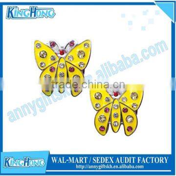 Yellow butterfly shape Custom golf ball marker