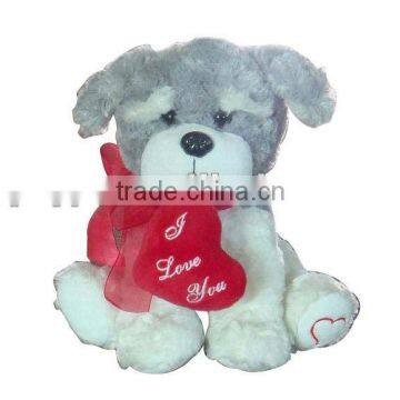 cute and soft valentine stuffed dog