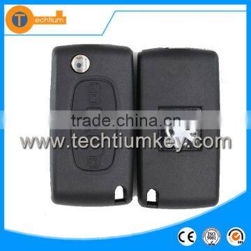 remote flip key with Light button 433 Mhz frequency and 407 blade complete car key for Peugeot 206 407 307