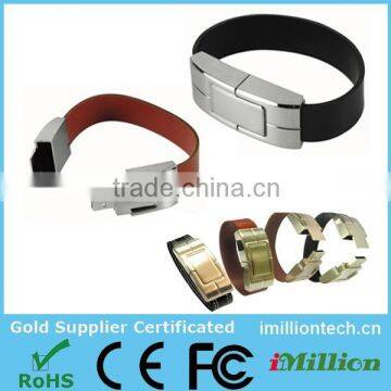 cheapest promotion gift leather usb bracelet,leather usb