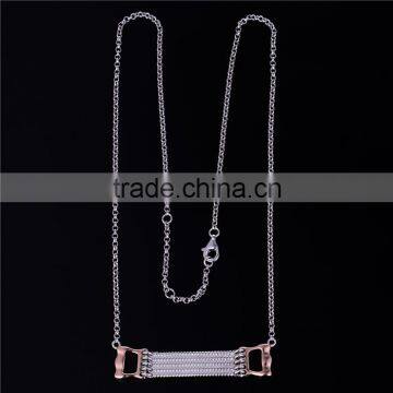 925 Sterling Silver Sport Stretch Fancy Necklace Design Jewelry XLY020 photo-4