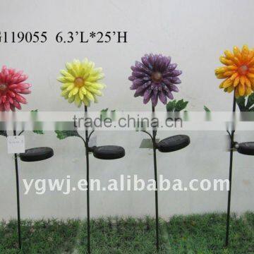 decorative solar metal flower for outdoor stake light