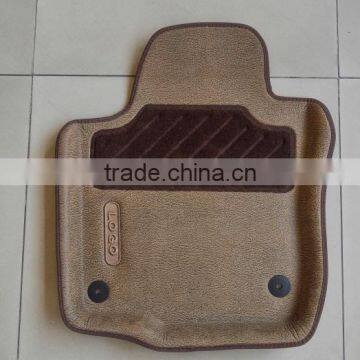 Leather auto carpet non-slip car mats with fiber heel pad