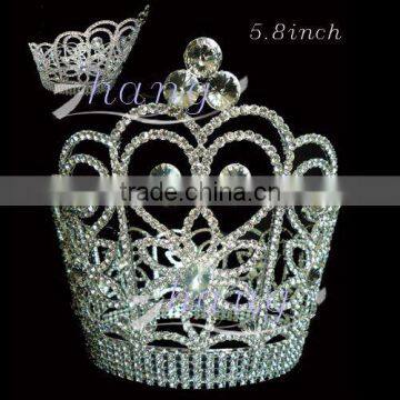 Tapered round clear diamond wedding crown