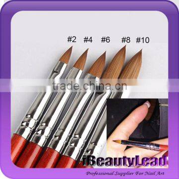 Professional 100% real kolinsky acrylic brush nail kolinsky acrylic brush 2#-24# acrylic nail art brush wooden handle