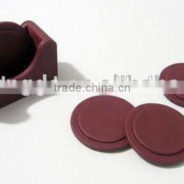 High quality customized made-in-china Leather coaster set (ZDS-033)