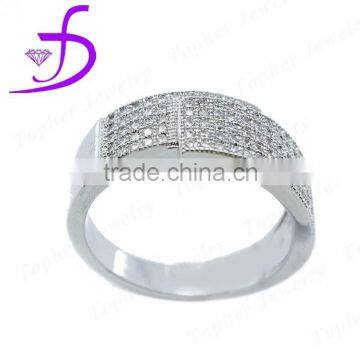 Top quality zircon stone inlay 925 pure silver ring