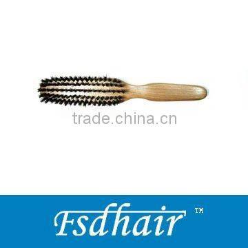 Wooden bristles hair brush