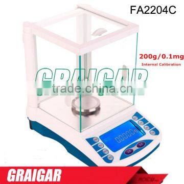 220g Capacity 0.1 milligram Readability Precision Electromagnetic Balance Scale FA2204C Internal Calibration CE ISO