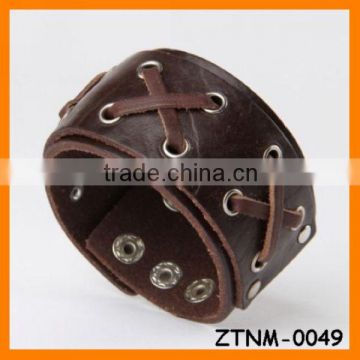 2014 Latest Punk Wide Leather Bracelet Wholesale ZTNM-0049