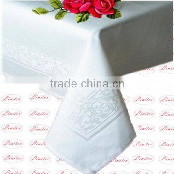 Cotton or cotton blended jacquard or plain table cloth wedding banquet table cloth round and rectangle table cloth table cover