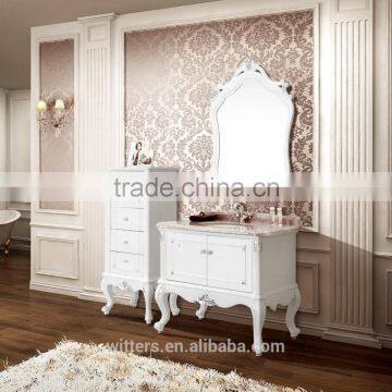 cheap solid wood bathroom vanity sets in white WTS611