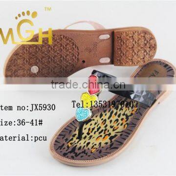 new style fashion pcu ladies slippers