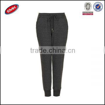 cheap high quality girls grey drawstring casual harem pants wholesale with side pocket