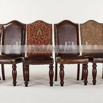 Luxury vintage furniture solid wood chair cover by pu leather fabric