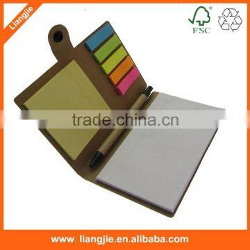 Recycler Combined Sticky Note Pad With Soft Cover,Cheap Promotional Self-adhesive