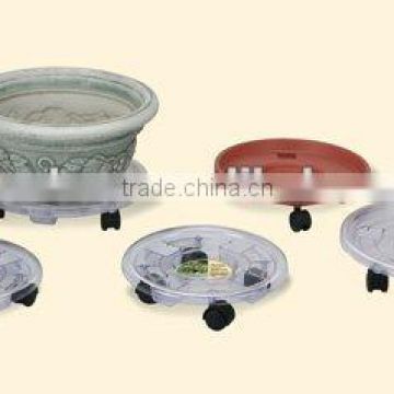 portable rolling saucer ( plastic flower pot )