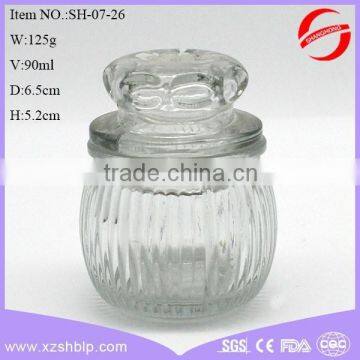 Antique Glass Storage Jar for Spice With Glass Lid in Different Shape and Surface Treatment photo-2
