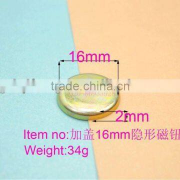 wholesale rbag fittings round16-2mm hidden magnetic button with cap