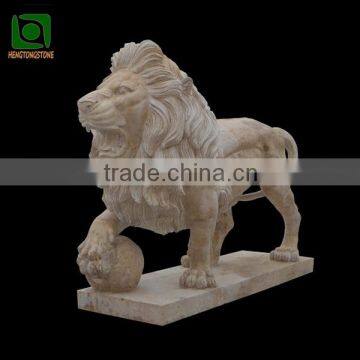 Gate Decoration Yellow Lion Marble Carving