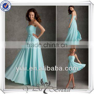 QQ313 Floor length junior bridesmaid dresses chiffon with sash