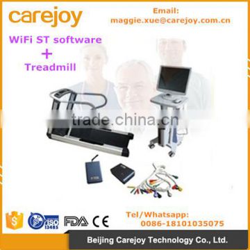 CE certified Wireless Wifi ECG Stress Test System WiFi with ST Software Kit+Trolley+ Treadmill