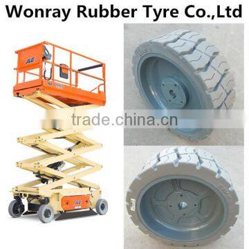 20 ft Electric Narrow Scissor Lift tire 12.5x4.25 Solid non-marking tyre for Haulotte Optimum 6