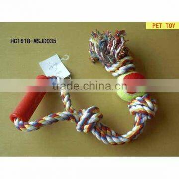 TPR Rubber pet dog toy with cotton rope