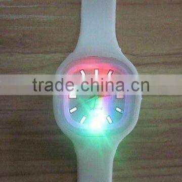 Top quality silicone jelly watch with led blinking light