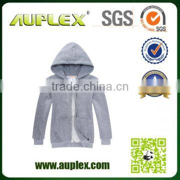 2015 Sublimation 100% Combed Cotton Plain Black Zipper Hoodie for Sale photo-2