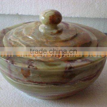 PAKISTAN FACTORY MADE ONYX CANDY JARS POTS HANDICRAFTS photo-2