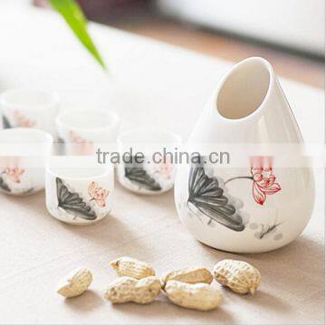 Haonai hot sale fat ceramic Flagon set