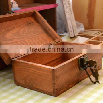 N535 Hot Sell Wooden Storage Box Effel Printing Retro Sundries Holder Box photo-2