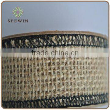 Natural Jute ribbon with classic print -China factory supplier