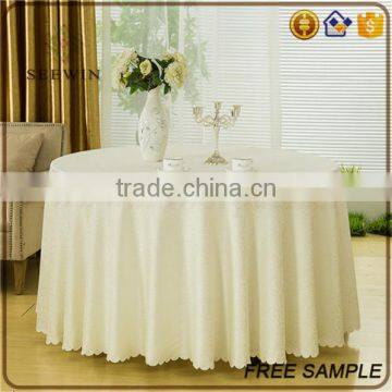 Cheap Elegant Polyester Fabric Washable Round Fitted Size Vinyl Tablecloth photo-4