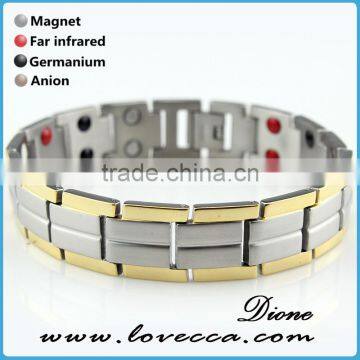 Cheap Wholesale Fashion Hot Selling Men Silver Stainless Steel Magnetic Bracelet photo-3