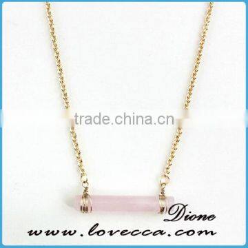 HOT Selling~ Fashion Lapis Lazuli Stone Round Bar Shape Chain Necklace photo-2