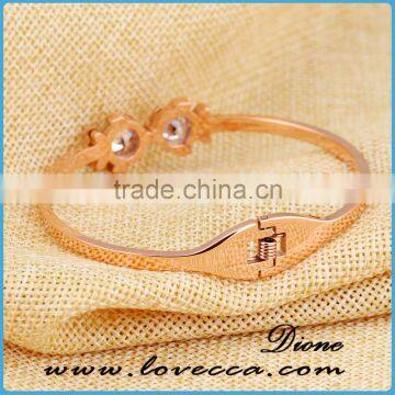 Fashion Bracelets Titanium Steel Rose Gold Tone Diamond Charm Bracelet For Women photo-4