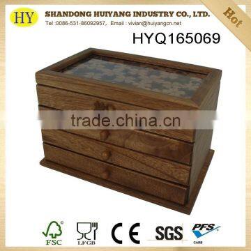 2016 China Supplier Decorative Wooden Jewellery Box on Desk Top Wholesale photo-2