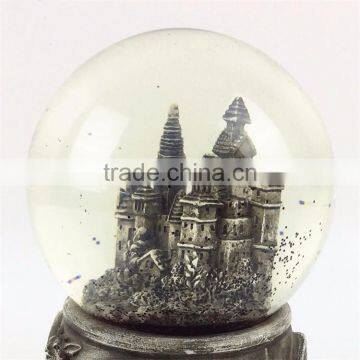 Custom Halloween Theme Antique Building Bat Snow Globe photo-4