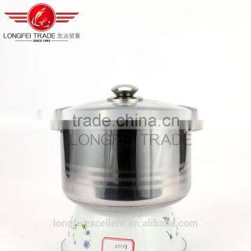 Best Selling New Shape Glass Lid 5pcs Stainless Steel Camping Pot/cooking Pot photo-3