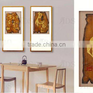 Framed Handmade Shadow Box Wood Carving Wall Art photo-2