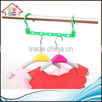 NBRSC Plastic Multi-functional Folding Clothes Hanger Hanging Device Closet Space Saver Set of 2 photo-3