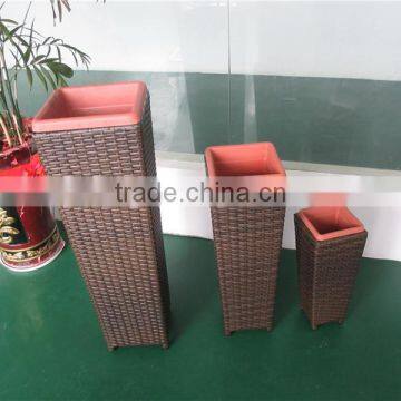 Hot Sale Outdoor 3 Pics Rattan Flowerpot Sets Garden Supplies