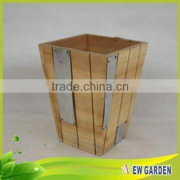 Handicraft Attractive Price Outdoor Garden Tall Square Wooden Vases photo-5