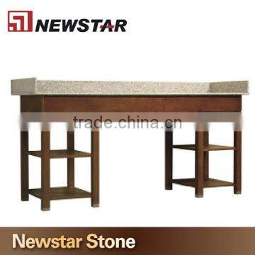 Hotel Corner Bathroom Vanity Base With Solid Wood Legs photo-3