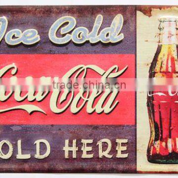 "COCA" EMBOSS IRON WALL DECOR